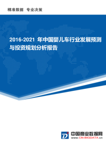 2016-2021年中国婴儿车行业发展预测与投资规划分析报告(目录)