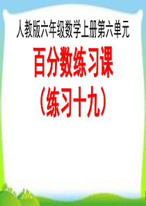 人教版六年级数学上册《百分数练习课》(-练习十九)课件PPT