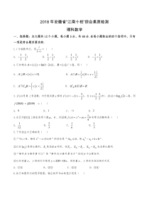 2018年安徽省江南十校联考理科数学试题及答案