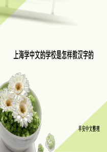 上海学中文的学校是怎样教汉字的