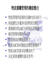 物流运筹管理的构造整合（PPT 24页）