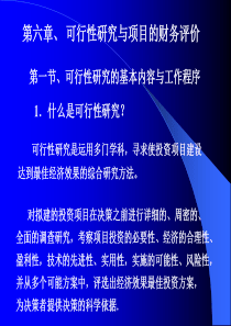 《技术经济学》第六章 可行性研究与项目的财务评价