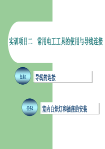 《电工技能实训教程》项目2常用电工工具的使用与导线