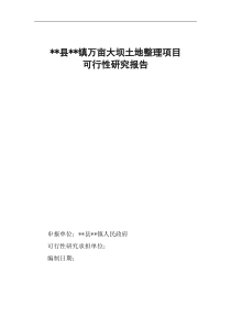 万亩大坝土地整理项目可行性研究报告