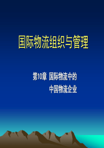 第10章 国际物流中的中国物流企业