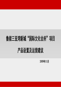 三亚-鲁能三亚湾新城“国际文化会所”项目产品建议155P