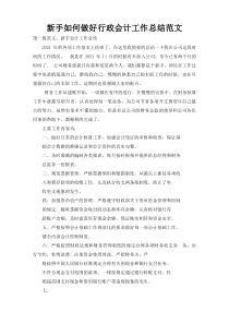 新手如何做好行政会计工作总结范文