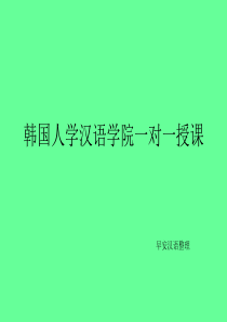 韩国人学汉语学院一对一授课