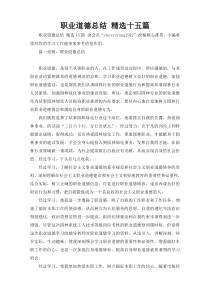 职业道德总结 精选十五篇