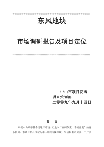 东凤地块建设性报告及项目定位(全)