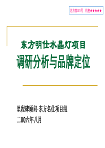 东方明仕水晶灯项目调研分析与品牌定位