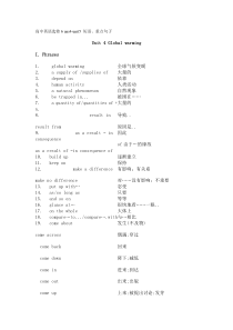 高二英语选修6 uni4-unit5 短语、重点句子