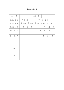 航空物流公司乘务实力变更通知单