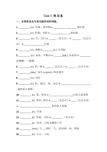 人教版八年级英语下册-Unit-3-必背词汇、短语、句子听写默写卷(有答案)