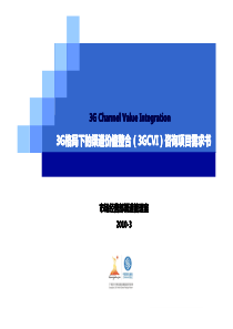 中国移动3G格局下的渠道价值整合(3GCVI)咨询项目需求书