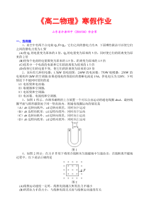 《高二物理》寒假作业