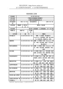 中国阳光项目信息汇总表