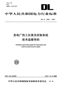 DLT 1056-2007发电厂热工仪表及控制系统技术监督导则