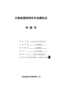 云南省高等学校特色专业建设项目