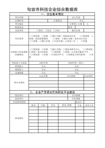 企业及项目数据库模板