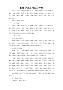 教师毕业顶岗实习计划