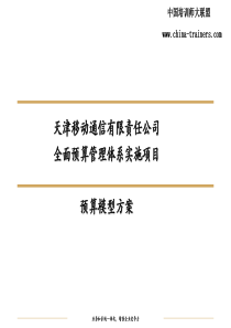 全面预算管理体系实施项目(预算模型方案)