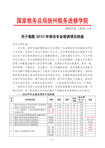 关于我院XXXX年举办专业培训项目的函doc-中共国家税