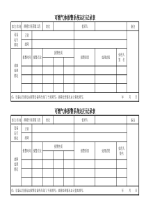 可燃气体报警系统运行记录表