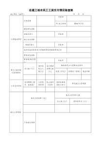 农民工工资支付检查表