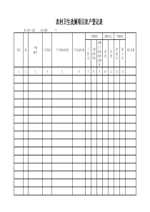 农村卫生改厕项目农户登记表