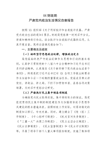 财政局领导班子严肃党内政治生活情况自查报告