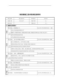 创新港湾工程公司项目部施工技术员岗位说明书