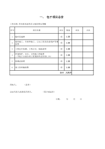 包干项目总价