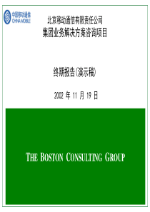 北京移动集团业务解决方案咨询项目终期报告