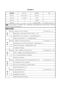 北大纵横-新丰化纤工艺项目主管职务说明书