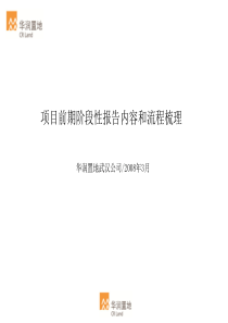 华润置地武汉公司项目前期阶段性报告内容和流程梳理97P