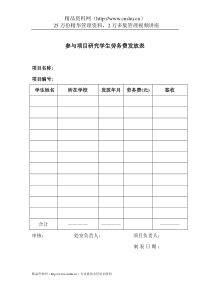 参与项目研究学生劳务费发放表-科研类项目计划表格