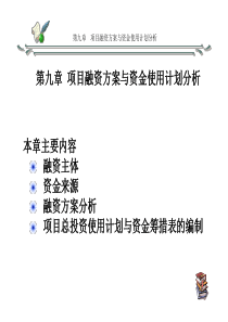 可行性研究之第九章项目融资方案与资金使用计划分析1