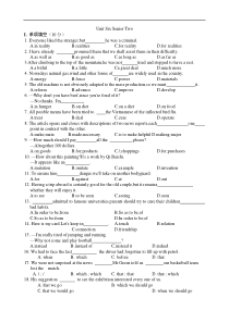 高二下学期英语unit6测试