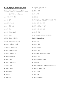 高二英语上1--3单元单词短语测试