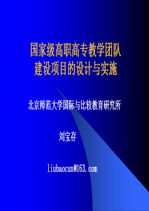 国家级高职高专教学团队建设项目的设计与实施