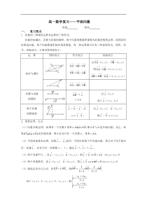 高一数学期末复习练习平面向量