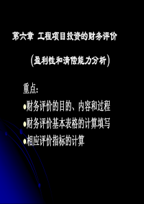 土木工程工程项目投资的盈利性和清偿能力分析