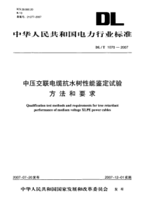 DL_T_1070-2007中压交联电缆抗水树性能鉴定试验方法和要求