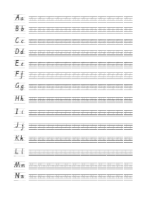 英文26个大小字母手写体描红