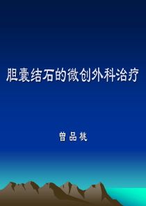 胆囊结石的微创手术治疗