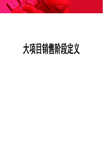 大项目销售阶段定义