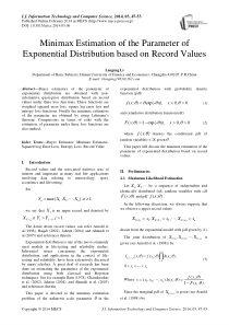 基于记录值的指数分布参数的极大极小估计(IJITCS-V6-N3-6)