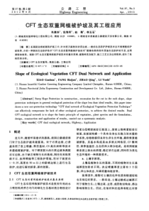 CFT生态双重网植被护坡及其工程应用