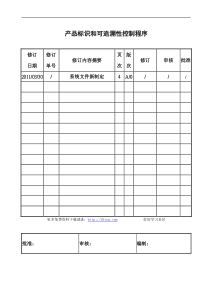 施工产品标识和可追溯性控制程序